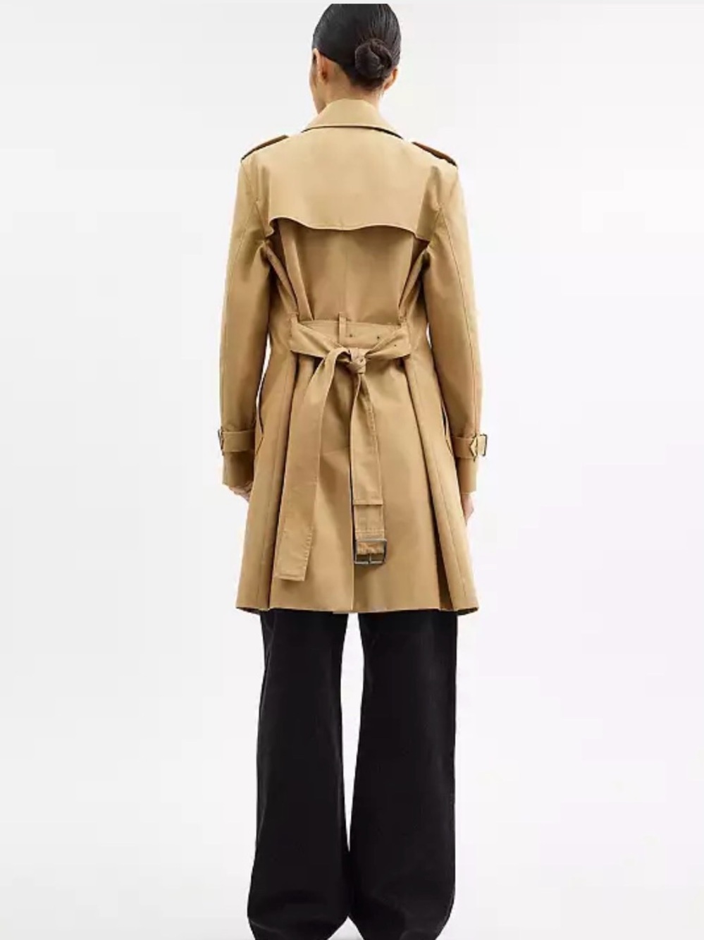 Coach Beige Double-Breasted Belted Trench Coat - Picture 2 of 15